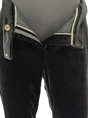Brunello Cucinelli Black Velvet Side-Zip Ankle Pants - Size IT 46 / US 10