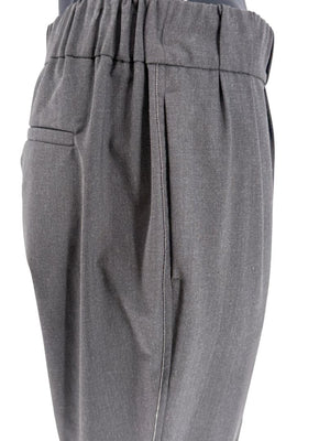 Brunello Cucinelli Charcoal Grey Wool-Blend Pants – Size IT 44 / US 8