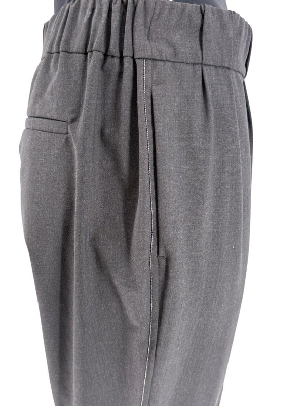 Brunello Cucinelli Charcoal Grey Wool-Blend Pants – Size IT 44 / US 8