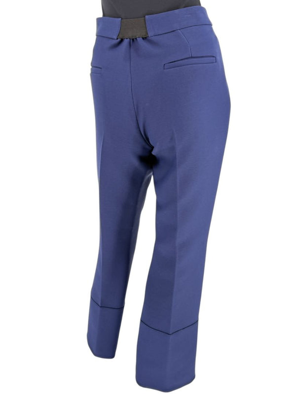 Derek Lam Navy Wool-Silk Cropped Pants – Size IT 44 / US 8