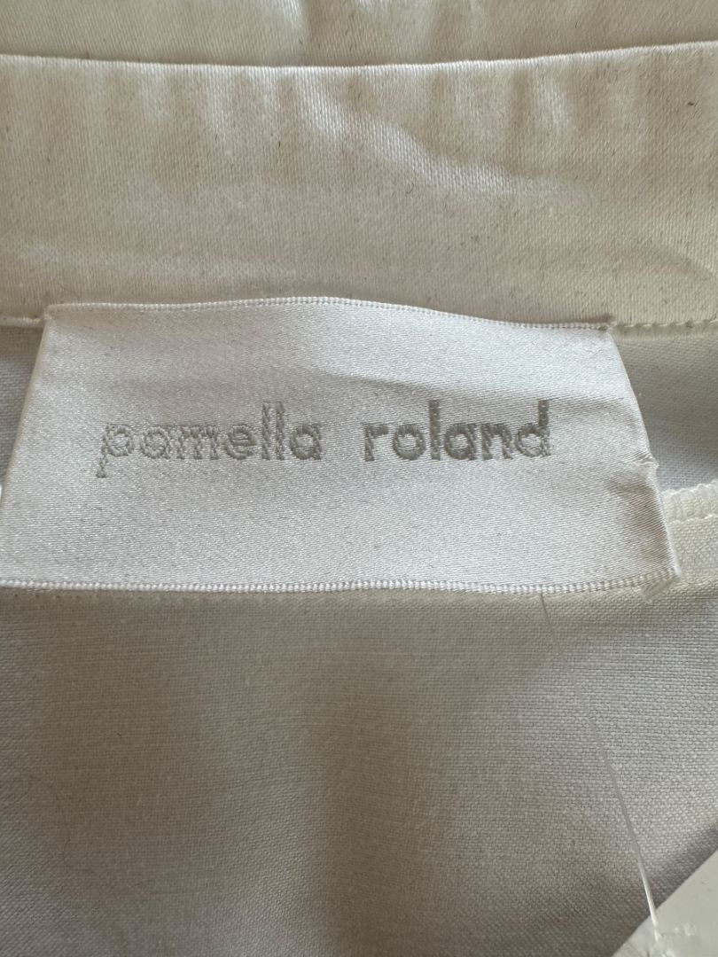 Pamella Roland White Button-Front Shirt – Large