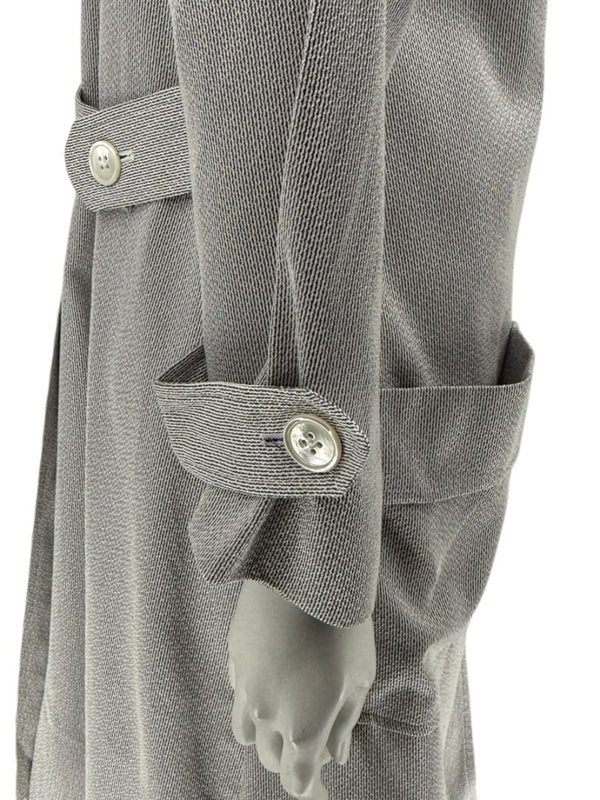 Pamella Roland Grey Cape Style Trench Jacket Double Breasted – Large