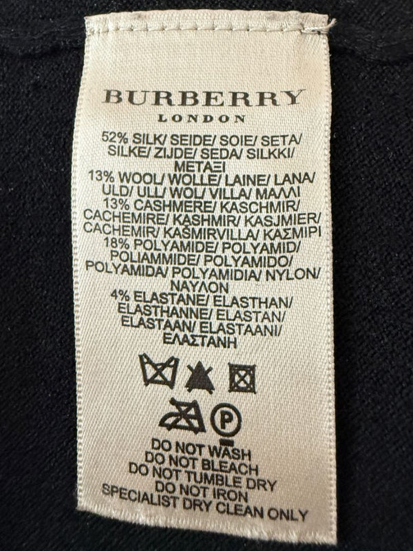 Burberry London Black Embellished Silk-Blend Sweater – Size L