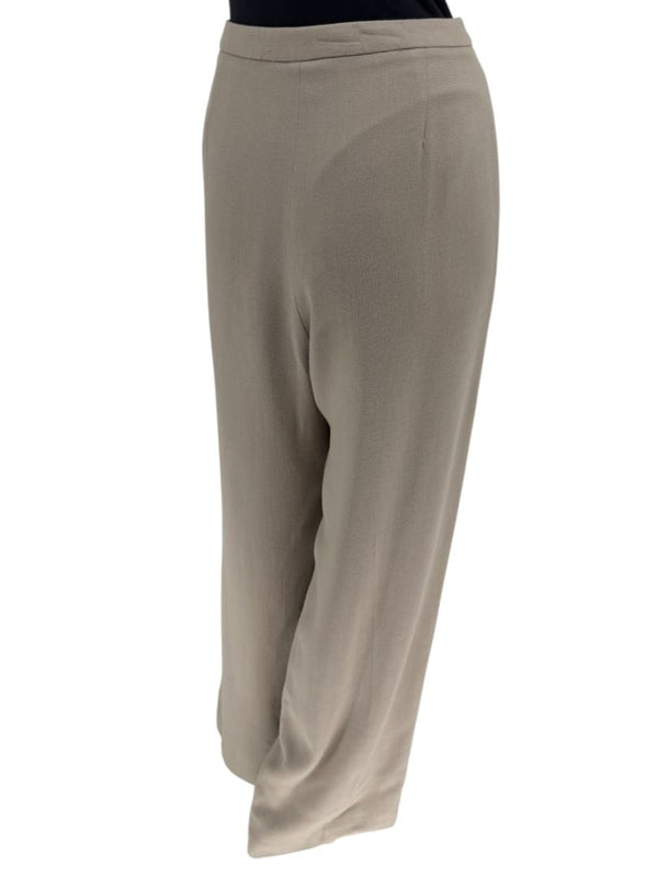 Oscar by Oscar de la Renta Taupe Embroidered Pantsuit – Size 14