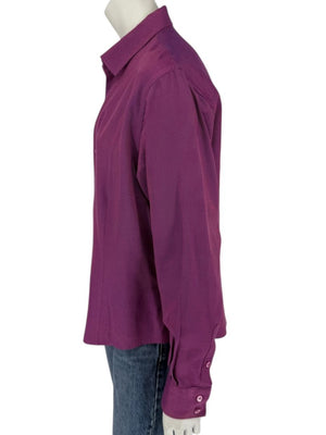 Craig Taylor Purple Egyptian Cotton Button-Front Blouse – Size XL