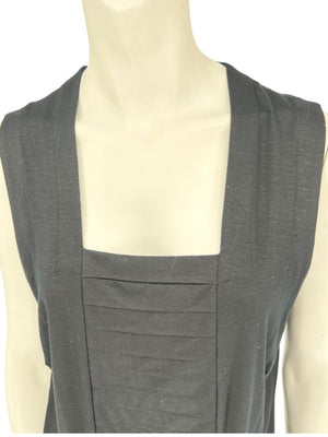 Akris Punto Black Modal-Blend Pleated Front Sleeveless Top – Size US 14