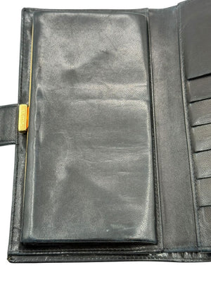 CHANEL Vintage Patent Leather CC Long Wallet – Black