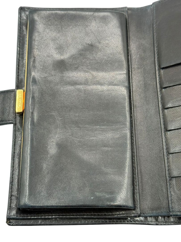 CHANEL Vintage Patent Leather CC Long Wallet – Black