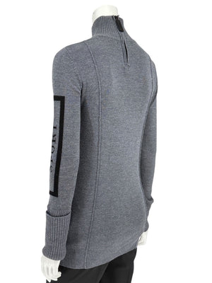 Burberry Sport Grey Wool Zip-Detail Turtleneck Sweater – Size: XS