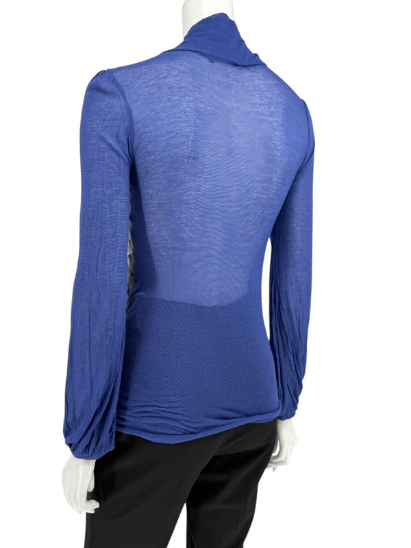 Custo Barcelona Textured Bouclé Knit & Sheer Sleeve Sweater – Size Small