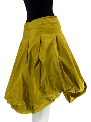 Pauw Amsterdam Chartreuse Silk Sculptural Skirt – Size 3