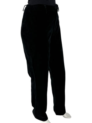 Linda Allard for Ellen Tracy Black Velvet Straight-Leg Trousers – Size 12