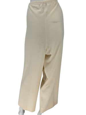 Caroline Rose Cream Elastic-Waist Pull-On Pants – Size XL