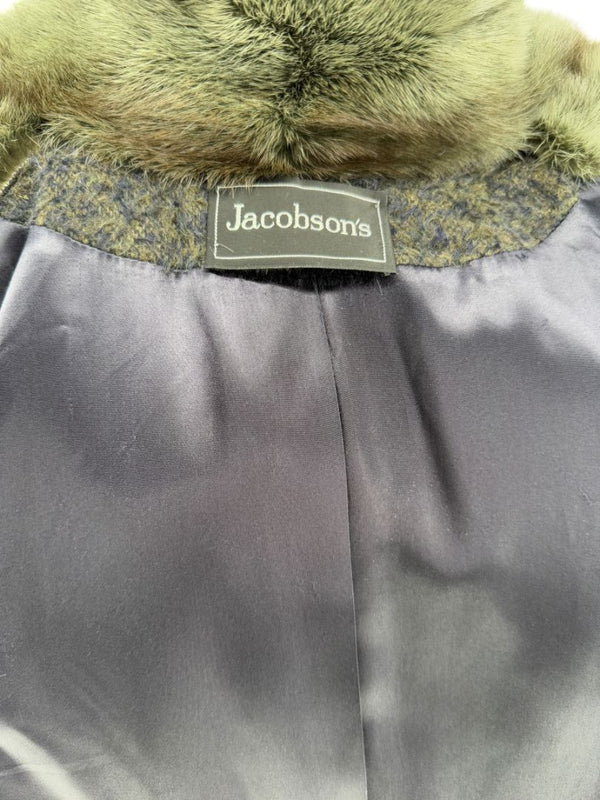 Jacobson’s Vintage Alpaca Swing Coat with Mink Fur Trim – Size 10