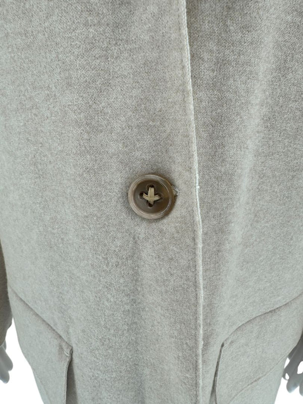 Agona Beige Cashmere Coat with Mink Fur Trim – Size S