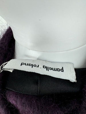 Pamella Roland Purple Alpaca & Fur Trim Coat – Size L