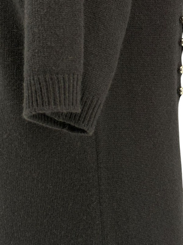 Louis Vuitton Black Cashmere Sweater Dress with Hardware Detail – Size L