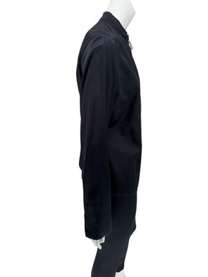 Christian Dior Black Asymmetric-Zip Blouse – Size FR 44 (US 12)
