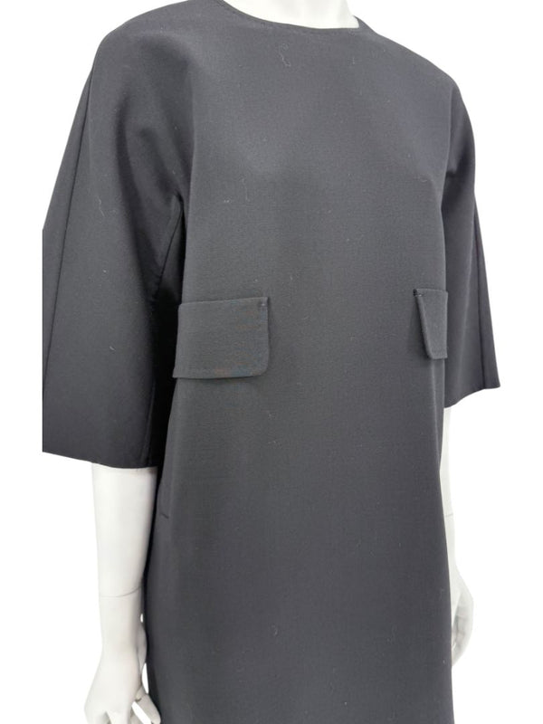Max Mara 'Cucito a Mano' Black Wool Cocoon Dress – Size IT 40 (US 4/6)