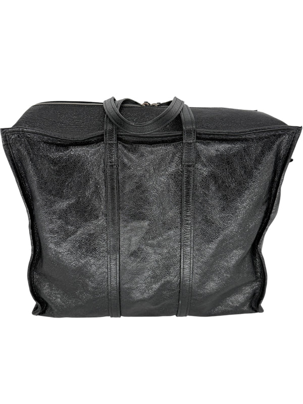 Balenciaga Black Arena Leather Bazar Shopper Tote Bag - XL