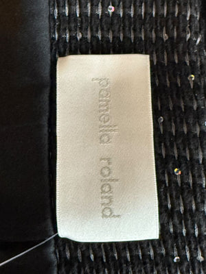 Pamella Roland Black Textured Sequin Skirt - Large