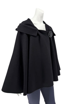 Giorgio Armani Black Wool-Cashmere Hooded Cape – Size IT 46 / US 10