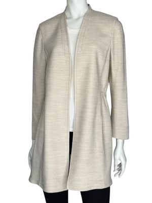 Akris Beige Open-Front Long Jacket – Size US 10