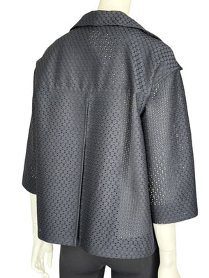 Akris Punto Navy Laser-Cut Jacket – Size US 6