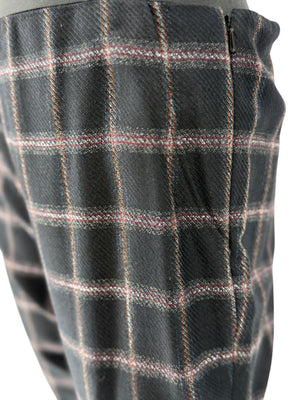 Pamella Roland Black & Gray Windowpane Plaid Pantsuit – Large