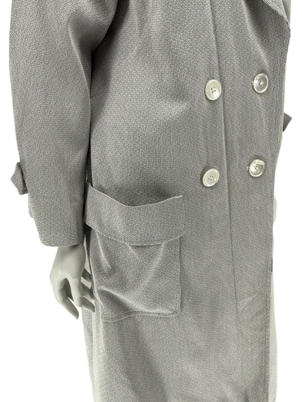Pamella Roland Grey Cape Style Trench Jacket Double Breasted – Large