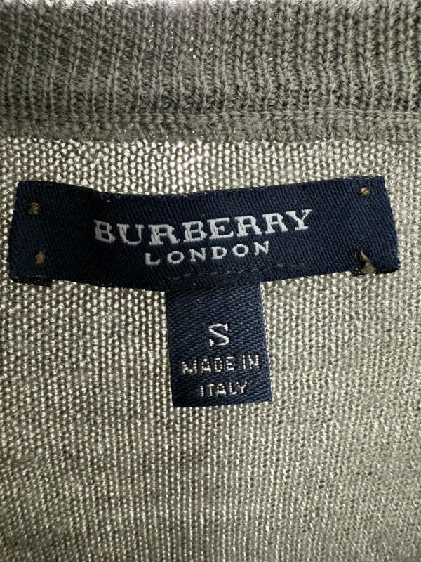 Burberry London Sage Green Merino Wool Military Sweater – Mens Size S