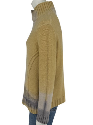 Lafayette 148 New York Wool-Cashmere Ombre Mock Neck Sweater – Size L