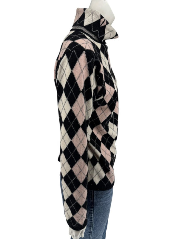 Pringle of Scotland 100% Cashmere Argyle Turtleneck Sweater – Size XL