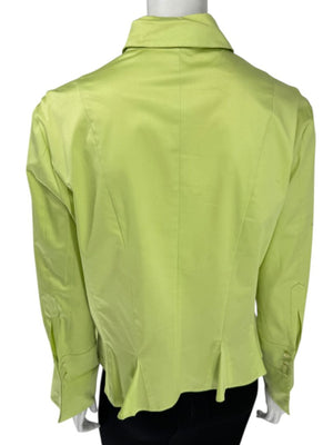 Escada Lime Green Cotton Blend Tailored Blouse – Size 42