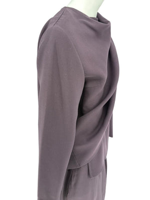 Ron Leal Aubergine Wool-Blend Two-Piece Set – Size 12