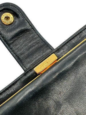 CHANEL Vintage Patent Leather CC Long Wallet – Black