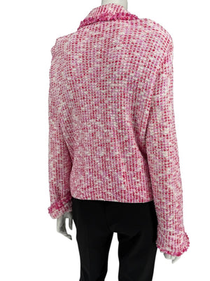 Escada Pink & Ivory Textured Button-Front Jacket – Size 46