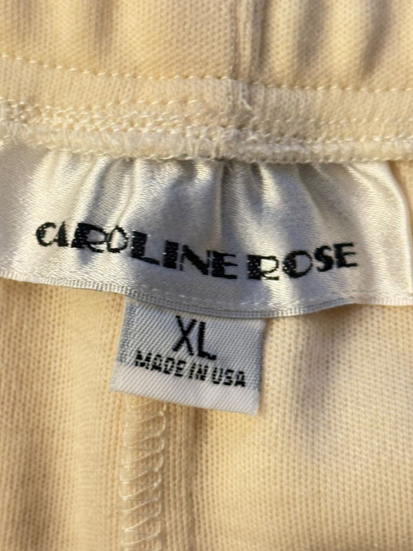Caroline Rose Cream Elastic-Waist Pull-On Pants – Size XL