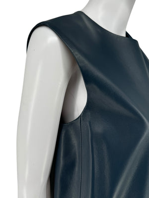 Lanvin Blue Leather Mini Dress - Size 38