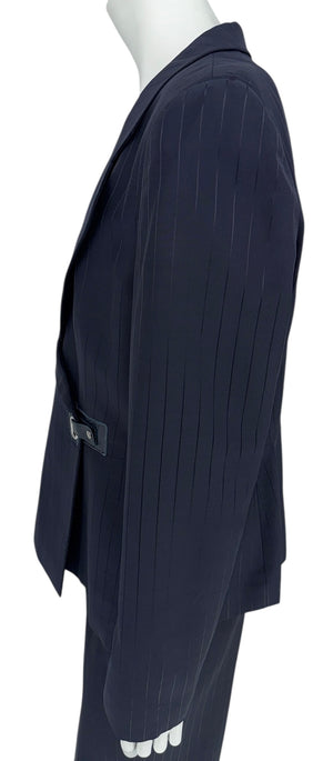 Armani Collezioni Navy Pinstripe Wrap Pantsuit – Made in Italy – Size 14