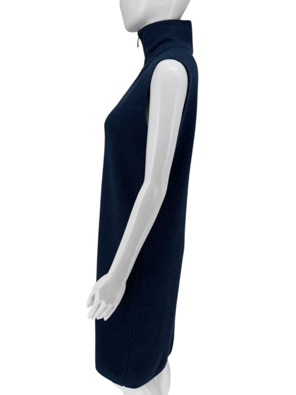 Akris Cashmere Knit Zip Dress in Navy – Size US 10 / FR 42