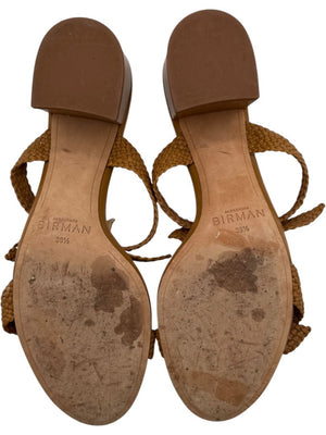 Alexandre Birman Braided Leather Block Heel Sandals – Size 39.5