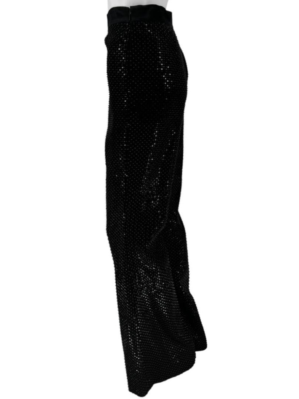 Pamella Roland Black Sequin Beaded Tuxedo Suit – Size 6