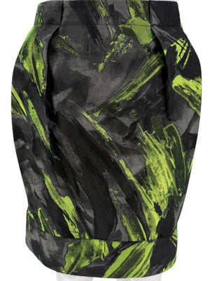 Lafayette 148 New York Green & Black Abstract Bubble Skirt – Size 8
