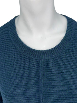 Proenza Schouler Blue Wool & Cashmere Ribbed Knit Dress - Medium