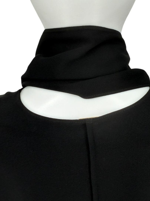 Adam Lippes Black Sleeveless Draped Collar Top – Size 12