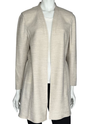 Akris Beige Open-Front Long Jacket – Size US 10