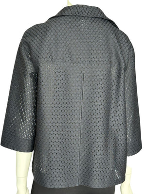 Akris Punto Navy Laser-Cut Jacket – Size US 6
