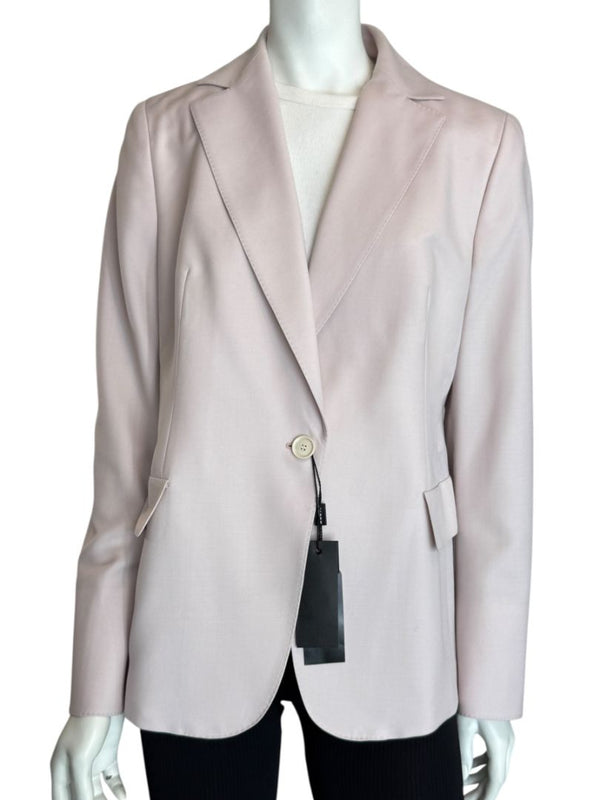 Akris Miles Blazer in Lily Pink Virgin Wool, Size 10 (IT 46) – NWT