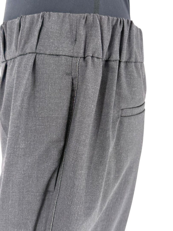 Brunello Cucinelli Charcoal Grey 100% Silk Pants – Size IT 44 / US 8